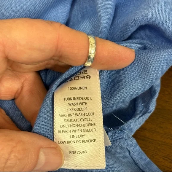 Jones New York 100% Linen Blue Zip Front Top – Size M - Picture 8 of 9